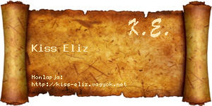 Kiss Eliz névjegykártya